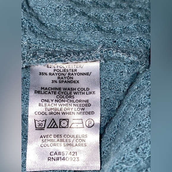 Loft Waffle Knit Stretch Sweater Cowl Neck Split Hem Women M‎ Outdoor Weather - Picture 4 of 7